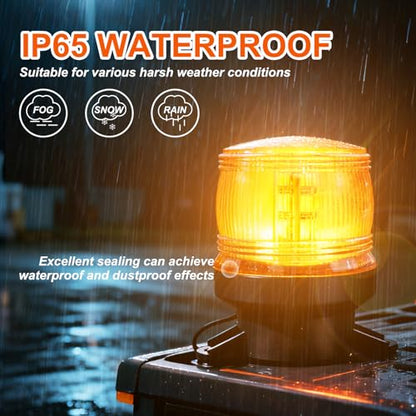 2PCS Amber Emergency Strobe Lights, 30 LED High Visibility Warning Lights with IP65 Waterproof Rating, Universal Flashing Beacon Lamp for Cars, Trucks, Vans, Tows, Tractors, ATV, Forklifts, Vehicles