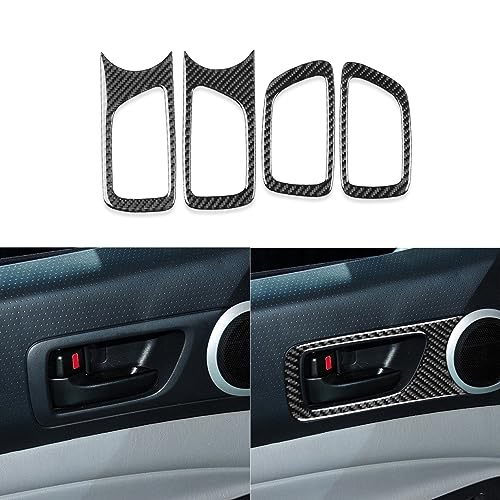 Real Soft Carbon Fiber Car Inner Door Handle Panel Frame Trim Sticker Auto Premium Interior Accessories Compatible with Toyota Tacoma 2005 2006 2007 2008 2009 2010 2011 Black - color: Door Handle, size: Black Carbon Fiber