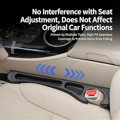 Car Seat Gap Filler Set of 2, Multifunctional Seat Side Gap Seam Filler Organizer with Phone Holder, Universal Fit Fill The Gap Between Seat & Console for Car, SUV, Truck