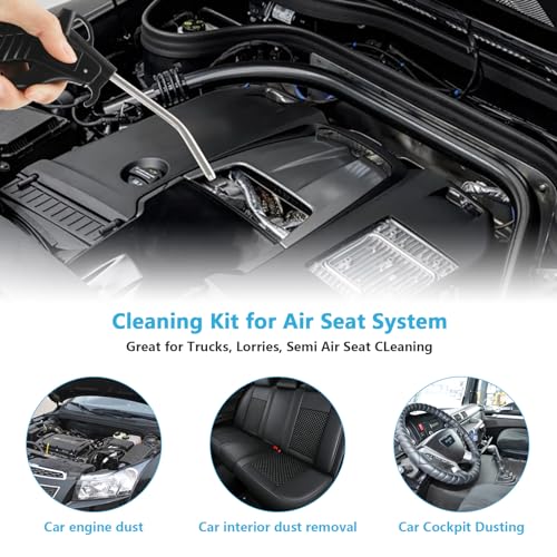 Truck Air Duster Gun with 5 Metre Recoil Air Hose, Air Seat Blow Dust Gun Heavy Duty Air Gun Cleaning Kit for Truck Semi Trailers