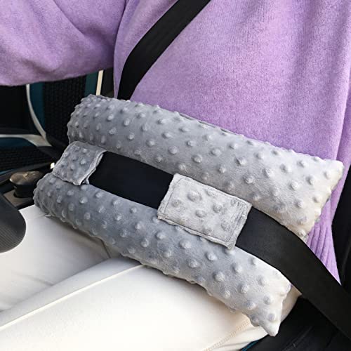 Hysterectomy Seatbelt Pillow Post Abdominal Surgery Myomectomy Pillows with Pocket for Ice/Hot Packs Breast Reduction Belly Incision Tummy Tuck C-Section Recovery Patients Gifts Minky Dot Light Gray - color: Minky Dot Light Gray