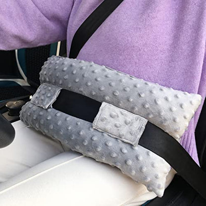 Hysterectomy Seatbelt Pillow Post Abdominal Surgery Myomectomy Pillows with Pocket for Ice/Hot Packs Breast Reduction Belly Incision Tummy Tuck C-Section Recovery Patients Gifts Minky Dot Light Gray - color: Minky Dot Light Gray
