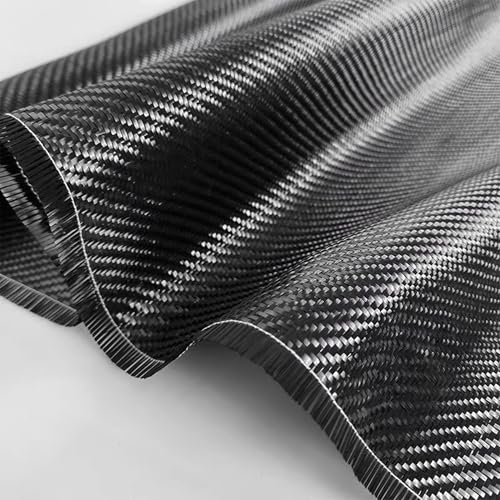 4.2ft x12in Carbon Fiber Fabric Roll – 3K Twill Weave, 200gsm Black Carbon Fiber Cloth for Reinforcement, Auto DIY, Marine & RC Projects