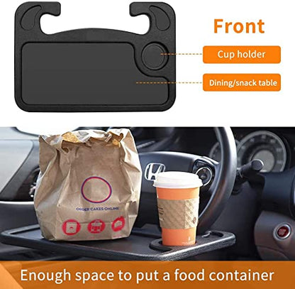 Car Steering Wheel Desk | Car Tray Table for Eating & Storing Laptop, Travel Car Accessories fits Most Vehicles Steering Wheels