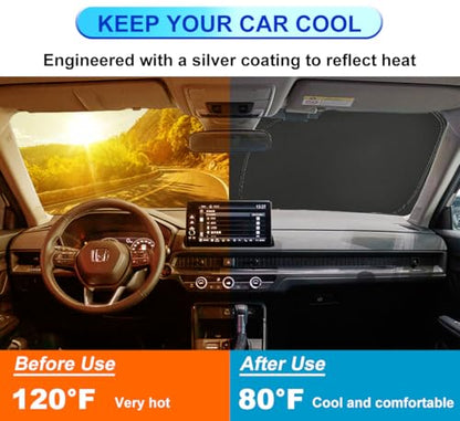 Windshield Sun Shade for Honda CR-V 2007 2008 2009 2010 2011 Front Window Shade - Sun Visor Protector Honda CRV Accessories Foldable Sunshade Blocks UV Rays Keeps Your Car Cooler - size: for CR-V 2007-2011