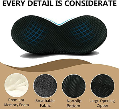 Livtribe Car Seat Cushion - Memory Foam Car Seat Pad - Sciatica & Lower Back Pain Relief - Car Seat Cushions for Driving - Road Trip Essentials for Drivers(Black) - color: Black