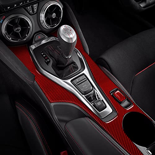 Car Gear Shift Cup Holder Panel Sticker Carbon Fiber Decal for Chevrolet Camaro ZL1 2016 2017 2018 2019 2020 2021 2022 2023 Accessories - color: Gear Shift Cup Holder Panel