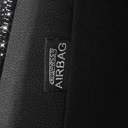 CAR PASS Memory Foam Mesh Bling Diamond Car Seat Cover 2 Front Seats Breathable Soft Sponge Universal Shining Glitter Sparkly Crystal Fit Armrest Automotive Truck SUV Cute Women Girl, Black Rhinestone - color: Black Mesh, size: Two Front Seats