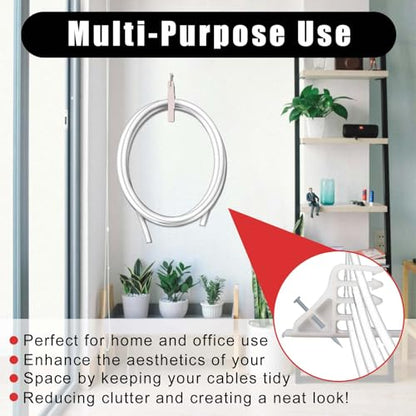 200 Pcs Multi-Cable Staple, Cable Stackers Electrical Wire Stackers, Cable Staples Clips with Steel Nails, White for Suitable Most Cables (White) - color: 200Pcs-White