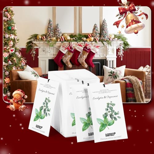 MYARO 12 Packs Eucalyptus Mint Scented Sachets for Drawer and Closet, Long-Lasting Closet Sachet Bags Drawer Deodorizers Fresh Scents, Home Fragrance Air Freshener - color: Eucalyptus Mint