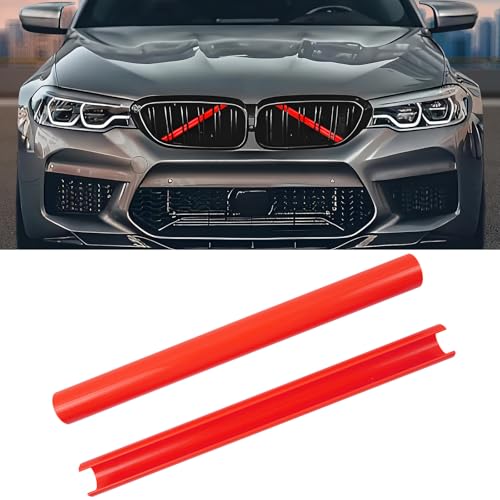 Compatible with BMW Grill Inserts Trims F90 F30 G30 F20 F22 F32 G32 G11 G12 M5 For 1 2 3 4 5 6 7 Series Compatible with BMW V Brace Wrap Covers Red Grill Stripes Wrap Accessories - color: Red, size: F30/G30