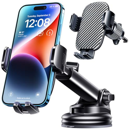 TICILFO Phone Mount for Car Phone Holder [Military-Grade Suction & Stable Clip] Car Phone Holder Mount Windshield Dashboard Air Vent Universal Automobile Mount Fit for All Dash Mounting Kits iPhone - style: Modle-B