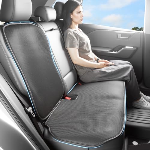 TOPABYTE Rear Seat Covers for Toyota RAV4 2019-2026 LE, XLE, XLE Premium, Limited Breathable Bottom Car Seat Cushion Four Seasons Universal Protector Pad Mat Accessories (3pcs/Black Ice Silk) - size: Rear Seat Cover 3pc