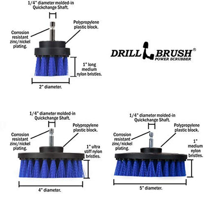 Kayak - Canoe - Yacht - Raft - Drill Brush - Boat Accessories - Fiberglass - Hull Cleaner - Cleaning Supplies - Pond Scum, Oil Residue, Weeds, Barnacles, Oxidation - Spin Brush Kit - color: Blue