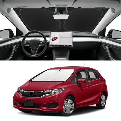 Custom Fit Windshield Sun Shade for Honda Fit 2007-2024, Blocks UV & Heat, Front Window Sunshade Accessories, Easy Fold & Store Keep Your Car Cooler - size: for 2007-2020 Honda Fit