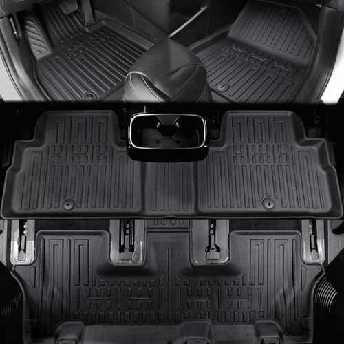 Floor Mats for Kia Telluride 2020-2025, All Weather Floor Mats Trunk Cargo Liner with Backrest Protectors Accessories, Full Coverage Set (Fit 7/8 Sests) - size: For Kia Telluride | 2020-2025