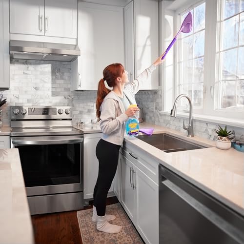 Invisible Glass 95165 Reach & Clean Home Glass Cleaning Tool with Extendable Handle, (3) Reusable Quick Change Microfiber Cloths, and Storage Bag, Streak-Free Window & Glass Cleaner Kit for Home & Car - style: Reach & Clean Kit