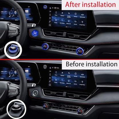 for 2025 2026 Chevrolet Equinox（No Equinox EV） Aluminum Interior Trim Accessories, Including air Conditioning Volume Controls, Shift Switch, and Starter knob Cover/Ring. (Blue) - color: blue