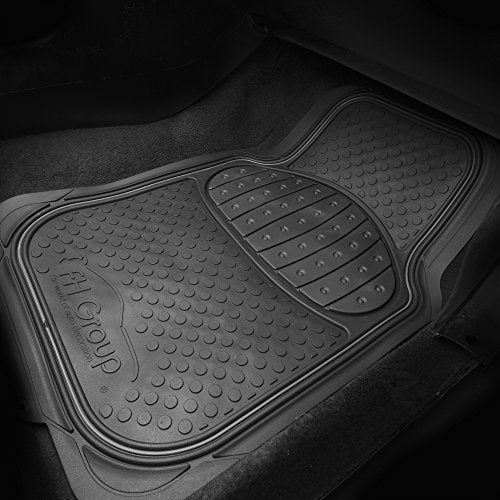 FH Group Automotive Floor Mats Climaproof for All Weather Protection Universal Fit Heavy Duty Rubber fits Most Cars, SUVs, and Trucks (Full Set Trim to Fit) Black - color: Black