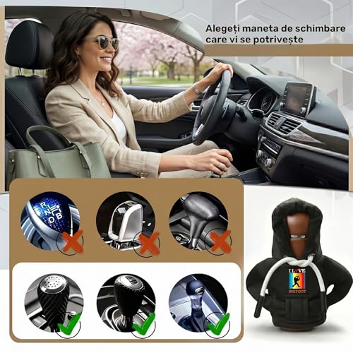 Highland Cow Gear Shift Hoodie, Universal Car Shift Knob Cover,Aesthetic Manual Automatic Stick Shifter Cover Mini Hoodie, Highland Cow Car Accessories,Cows Gifts for Women Men Drivers - color: Highland Cow