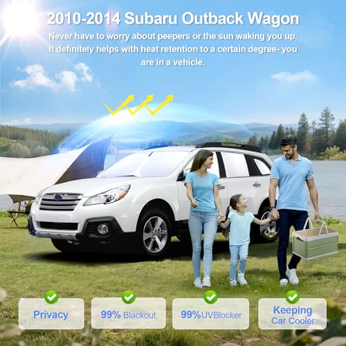 8pcs Car Window Shades for Subaru Outback Wagon 2010-2014 Accessories,Windshield Side Rear Full Sunshade,Sun Visor UV Blocking, Privacy Protection and Blackout for Camping Outdoor - size: for Outback Wagon2010-2014
