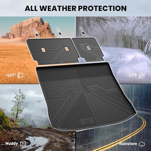 LASFIT Floor Mats&Cargo Backrest Mat for Ford Edge 2015-2024,Costom Fit All Weather Protection TPE Easy Clean Floor Liners, Keep Your Car Trunk Clean and Tidy,1pcs. - style: 10) Edge| 15-24 | Cargo&Seatback