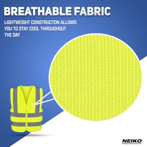 Neiko High Visibility Safety Vest ANSI Class 2, 2 Pockets - size: XX-Small