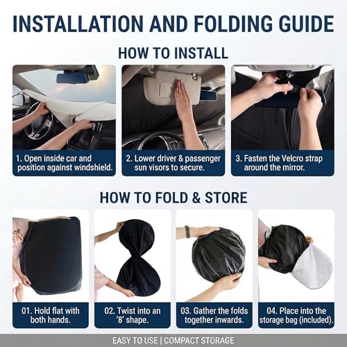 for Audi Q3 Sun Shade Windshield Cover - Custom Fit Q3 Accessories 2013-2018 Sunshade Foldable UV Protection & Heat Shield Sun Visor Accessories - size: For Audi Q3 2013-2018