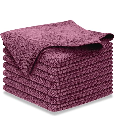 USANOOKS Premium 300GSM Microfiber Cleaning Cloth - 12.5"x12.5" High Performance - 1200 Washes, Ultra Absorbent Microfiber Towels for Cars Undercarriage, Rims & Engine Bay Cleaning - Microfiber Cloth - color: Burgundy, size: 8 pack