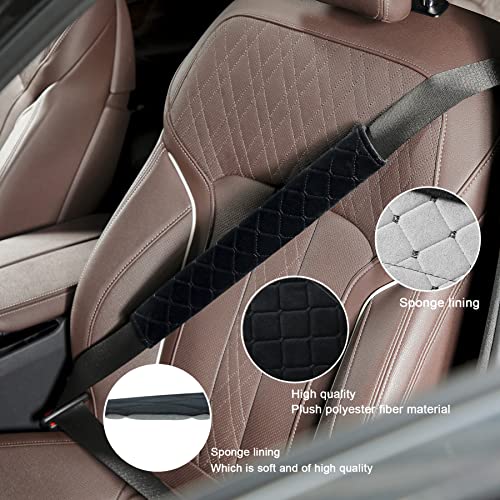 Seat Belt Cover Pad Car Accessories Car Seat Belt Pads Seatbelt Cushion Seatbelt Covers seat Belt Cover pad for Adults (2 Pack Black 15.5in)