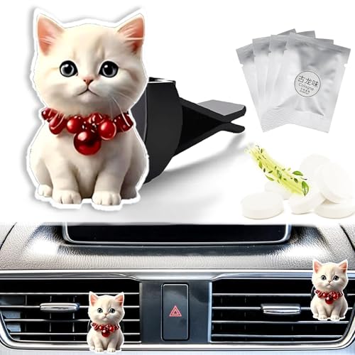 Cute Car Air Freshener Clips Cat Car Vent Clip Cat Cars Scents Cologne Air Conditioner Clip Auto Vent Interior Decoration Cars Accessories Cats Loves Gifts for Men Women - color: Cat