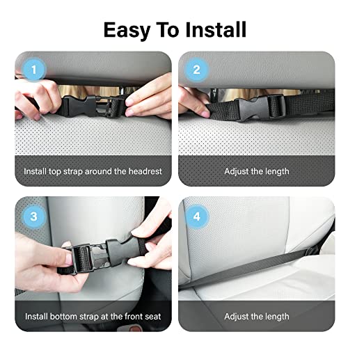 Car Seat Organizer With Touch Screen Tablet Holder And Multiple Pockets Waterproof Car Accessories Heavy Duty Oxford Fabric Backseat Car Organizer Protectors Kick Mats for Kids Toddlers - 2 Packs