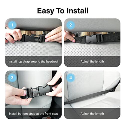 Car Seat Organizer With Touch Screen Tablet Holder And Multiple Pockets Waterproof Car Accessories Heavy Duty Oxford Fabric Backseat Car Organizer Protectors Kick Mats for Kids Toddlers - 2 Packs