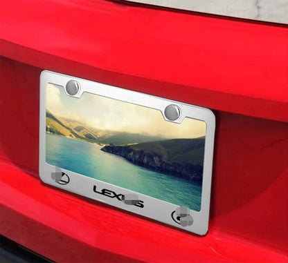 2 Pieces Aluminum Alloy Silver Fit for Lexus License Plate Frame, Applicable to Standard US License Plate Frame-L8