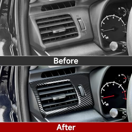 Car Side Air Vent ABS Sticker Carbon Fiber Decal Cover Interior Trim Accessories for Toyota 4Runner SUV 2010-2025 Black - color: Side Air Vent