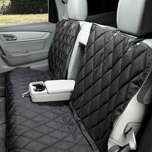 4Knines Dog Seat Cover for Back Seat, Heavy Duty Waterproof Rear Seat Protector for Large Trucks, SUVs, Cars -Fits 60/40 Split Bench with Middle Seat Belt, Non-Slip Backseat Cover (Extra Large, Black) - color: Black, size: Extra Large