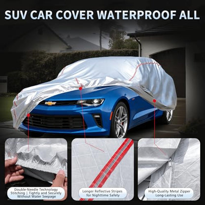 Car Cover Waterproof All Weather for Chevrolet Camaro 2010-2025,All-Around Fastening and 4 Upgrades, 30s Quick-Install for Car Cover - size: 3（for Camaro）