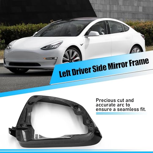 Jaronx Compatible with Tesla Model 3 Side Mirror Cover Housing 2017 2018 2019 2020 2021 2022 2023 2024 2025, Left Driver Door Wing Rearview Mirror Frame Cover Replacement for Tesla Model 3 Accessories - size: Model 3 Left