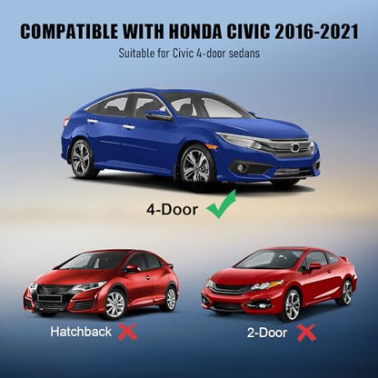 ItranMc Car Window Weather Stripping Molding Trim Belt,Compatible with Honda Civic 2016-2021 4-Door Sedan, Replace#72450-TEA-T01 72410-TEA-T01 72950-TEA-T01 72910-TEA-T01 - style: Civic 2016-2021