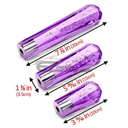 EZAUTO WRAP Shift Knob Stick Crystal Transparent Bubble Purple Throw Gear Shifter 20cm - color: Purple, size: 20cm