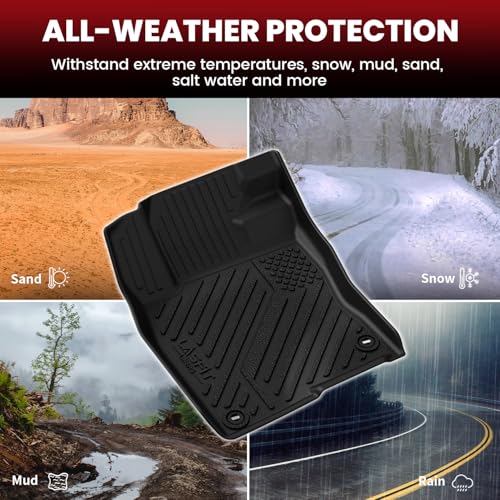 LASFIT Floor Mats & Trunk Mat for Honda Civic Hybrid Sedan 2025 2026 Only, All Weather TPE Custom Fit Car Floor Liner, 1st & 2nd Row & Cargo Mat, Black (Not for Civic Hybrid Hatchback) - style: 1）For Honda Civic Hybrid Sedan | 2025-2026 | Full Set