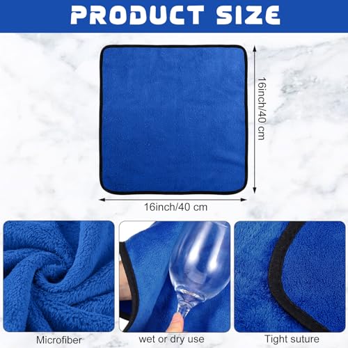 Tallew 40 Pcs Microfiber Towels:16"x16" Microfiber Drying Towels Bulk Micro Fiber Car Cleaning Cloth for Cars Drying Washing Polishing Office Windows Cleaning Household Supplies (Blue) - color: Blue