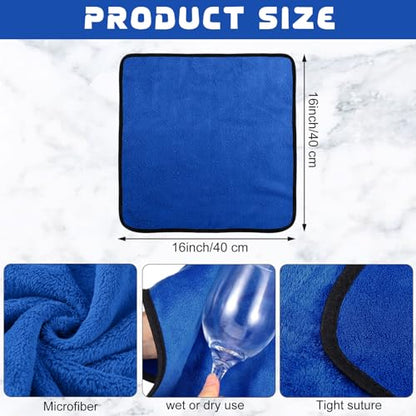 Tallew 40 Pcs Microfiber Towels:16"x16" Microfiber Drying Towels Bulk Micro Fiber Car Cleaning Cloth for Cars Drying Washing Polishing Office Windows Cleaning Household Supplies (Blue) - color: Blue
