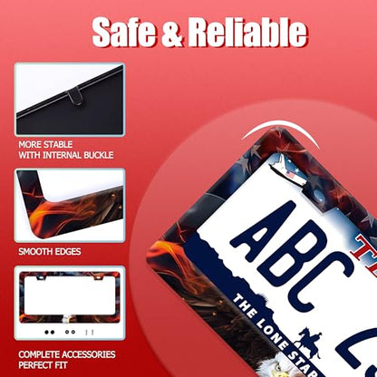 American Flag Eagle License Plate Frame Patriotic Eagle License Plate Funny Auto Accessory Bracket Stainless Steel License Plate Frames 6.3 x12.3 Inch - color: American Eagle Flag