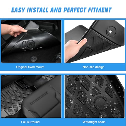 Nilight TPE Floor Mats for Chevy Chevrolet Suburban GMC Yukon XL Bucket Seats 2015 2016 2017 2018 2019 2020 All Weather Custom Fit Heavy Duty Floor Liners - color: 2015-2020 Suburban GMC Yukon|Bucket Seat|