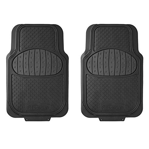 FH Group Automotive Floor Mats Climaproof for All Weather Protection Universal Fit Heavy Duty Rubber fits Most Cars, SUVs, and Trucks (Full Set Trim to Fit) Black - color: Black