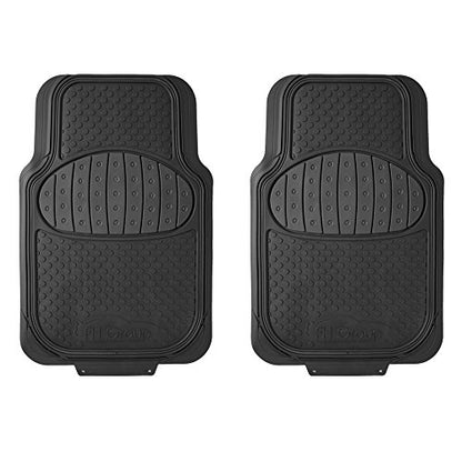 FH Group Automotive Floor Mats Climaproof for All Weather Protection Universal Fit Heavy Duty Rubber fits Most Cars, SUVs, and Trucks (Full Set Trim to Fit) Black - color: Black