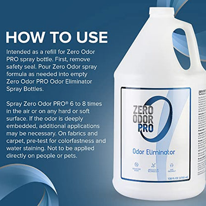 Zero Odor Pro Commercial Strength Odor Eliminator, Room Deodorizer and Air Freshener, Refill, 128 oz - size: 128 Fl Oz (Pack of 1)
