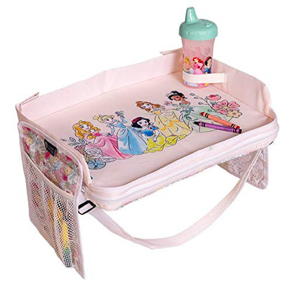 J.L. Childress Disney Baby 3-IN-1 Kids Travel Tray & Tablet Holder - Car Seat Lap Tray Desk for Toddlers, Road Trip Essentials, Car Seat Activity Table, Travel Accessories - Disney Princess - style: Princess