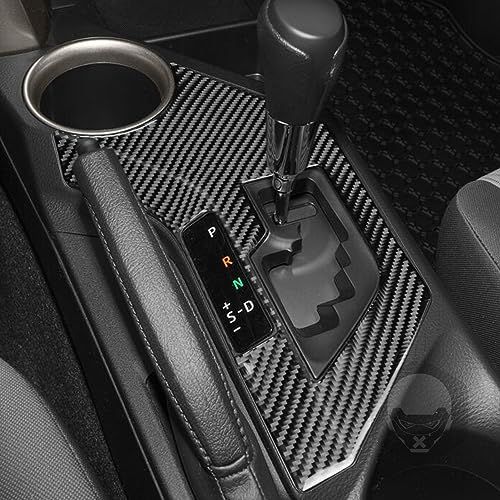 NVCNX Real Premium Carbon Fiber Car Center Console Automatic Transmission Gear Shift Panel Cover Decal Compatible with Toyota RAV4 2013 2014 2015 XLE LE Limited Interior Trim Accessories Black - B - color: 2013-2015 Gear Shift Panel Trim - B